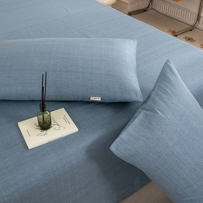 91家纺网 家纺一手货源 找家纺 鸣升 新款舒适透气100%全棉老粗布枕套 樱花-兰