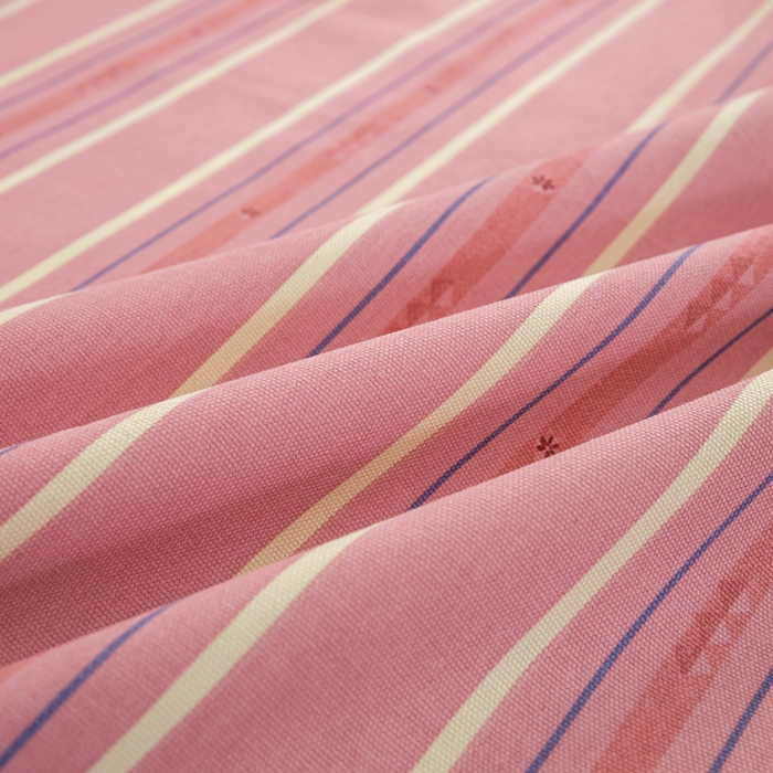 91家纺网 家纺一手货源 找家纺 鸣升 新款舒适透气100%全棉老粗布床单 北野-粉