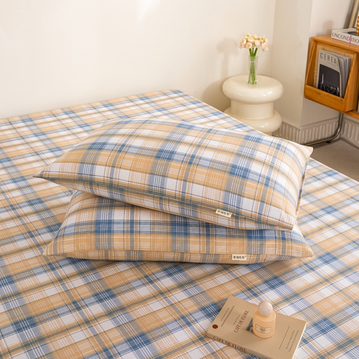 91家纺网 家纺一手货源 找家纺 鸣升 新款舒适透气100%全棉老粗布枕套 星空米