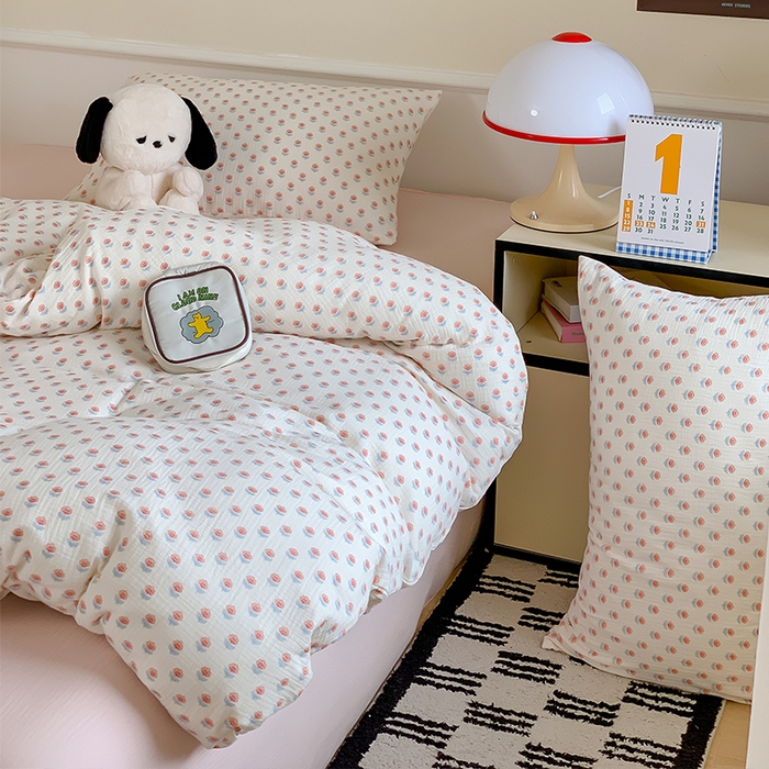 91家纺网 家纺一手货源 找家纺 （总）萝莉家纺2025新款全棉双层皱皱纱四件套