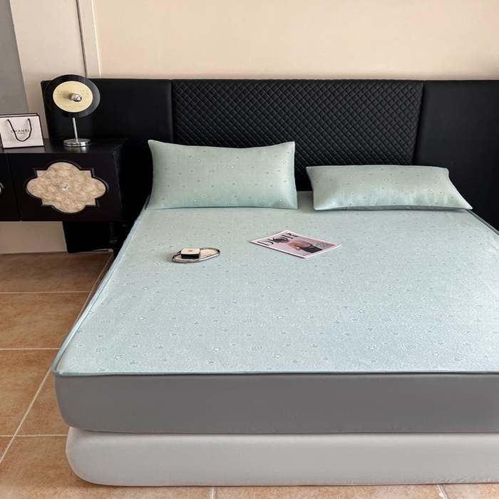 91家纺网 家纺一手货源 找家纺 慕尚家纺 2025新款提花席床笠款 床笠-米奇星星蓝