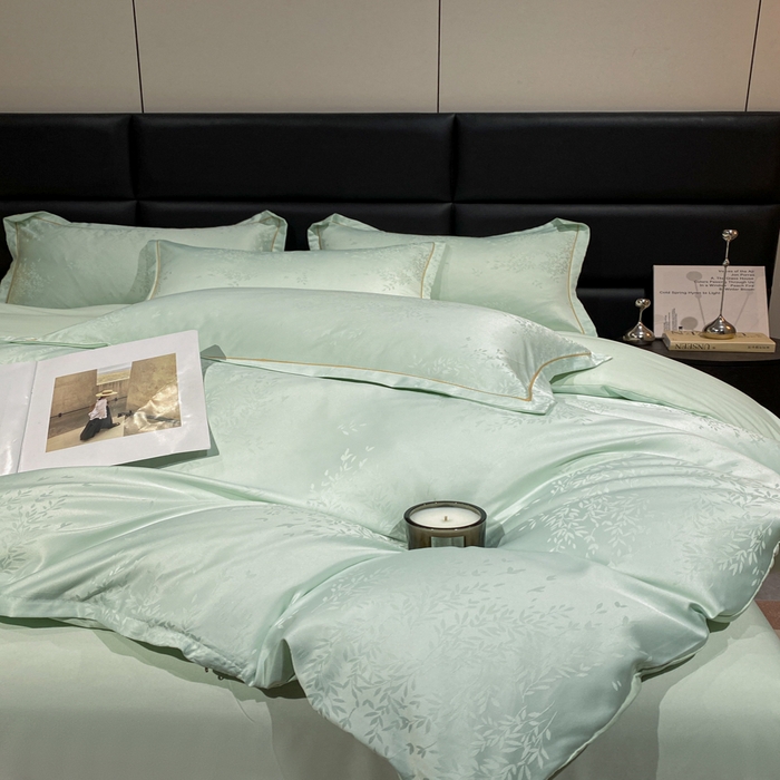 91家纺网 家纺一手货源 找家纺 潮邦创意家居 2025新款阳离子提花天丝棉四件套-金枝玉叶（可配礼盒） 小春野