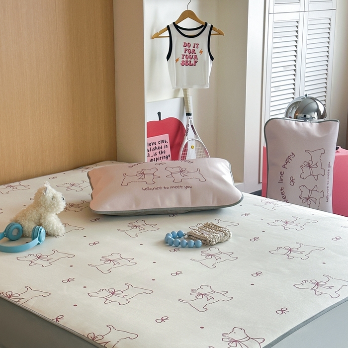 91家纺网 家纺一手货源 找家纺 时年 2024新款7A抗菌数码印花冰丝凉席（充值会员优惠10元） 甜甜修狗