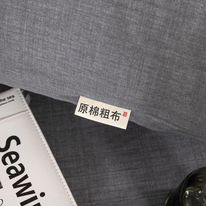 91家纺网 家纺一手货源 找家纺 鸣升 新款舒适透气100%全棉老粗布枕套 樱花-灰