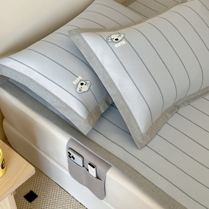 91家纺网 家纺一手货源 找家纺 （总）时年 2024新款7A抗菌提花毛巾绣冰丝凉席（充值会员优惠10元）