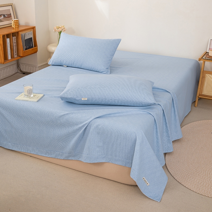 91家纺网 家纺一手货源 找家纺 鸣升 新款舒适透气100%全棉老粗布枕套 墨子（兰）