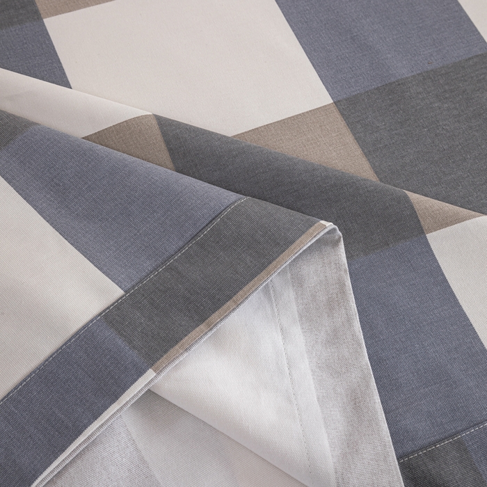 91家纺网 家纺一手货源 找家纺 鸣升 新款舒适透气100%全棉老粗布床单 蓝大格