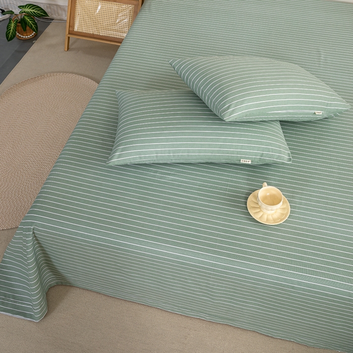 91家纺网 家纺一手货源 找家纺 鸣升 新款舒适透气100%全棉老粗布枕套 细川（绿）