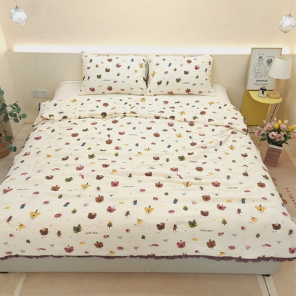 有货  2024新款双层皱皱纱大豆被 蛋糕店