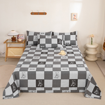 91家纺网 家纺一手货源 找家纺 （总）鸣升 新款舒适透气100%全棉老粗布床单