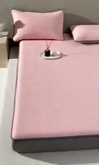 91家纺网 家纺一手货源 找家纺 好眠好梦家纺 2024新款玫瑰之恋凉感席（床笠款） 仲夏粉