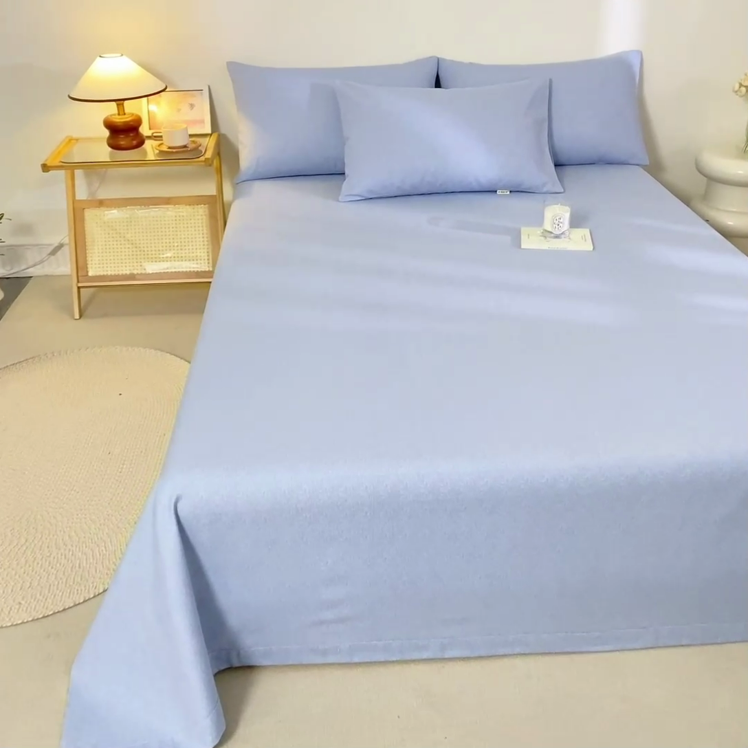 91家纺网 家纺一手货源 找家纺 鸣升 新款舒适透气100%全棉老粗布枕套 墨子（兰）