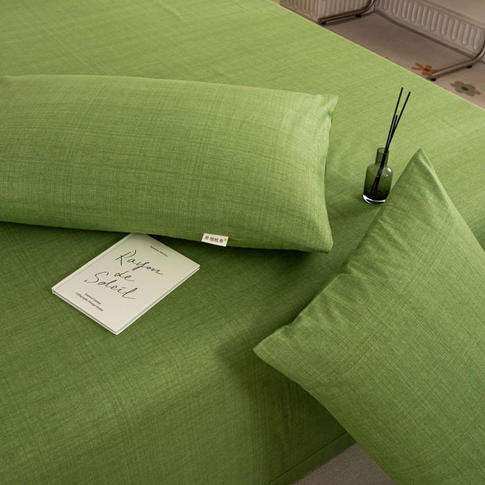 91家纺网 家纺一手货源 找家纺 鸣升 新款舒适透气100%全棉老粗布枕套 樱花-绿