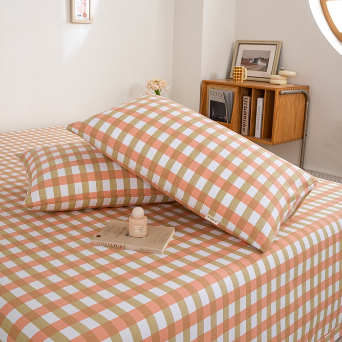 91家纺网 家纺一手货源 找家纺 鸣升 新款舒适透气100%全棉老粗布枕套 艾格（粉）