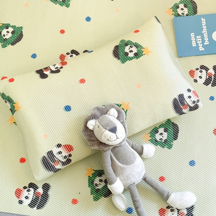 91家纺网 家纺一手货源 找家纺 喜多兔儿童家纺 2024新款抗菌大豆纤维隔尿凉席 绿色圣诞熊猫