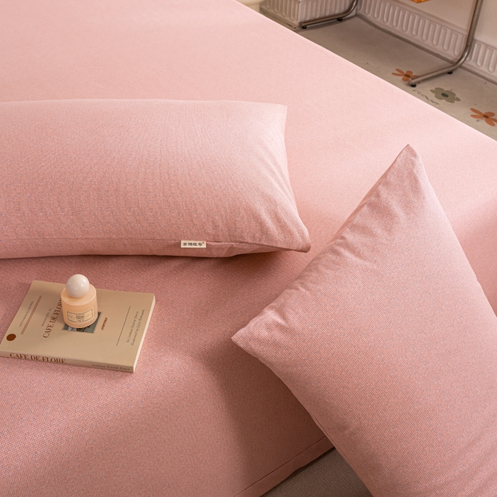 91家纺网 家纺一手货源 找家纺 鸣升 新款舒适透气100%全棉老粗布枕套 墨子（粉）