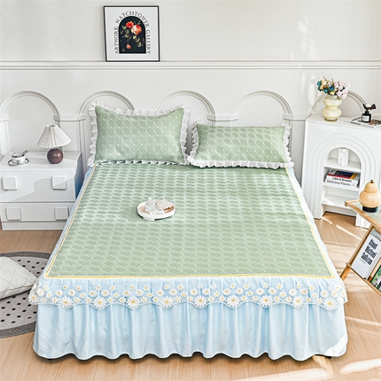 91家纺网 家纺一手货源 找家纺 （总）共鸣沙发垫 2024新款A类凉感冰豆豆透气小菊花床裙系列