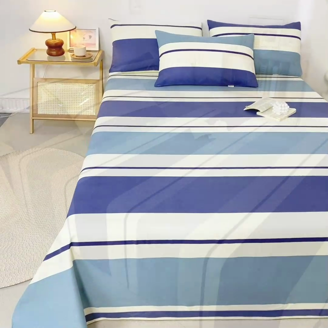 91家纺网 家纺一手货源 找家纺 鸣升 新款舒适透气100%全棉老粗布床单 欢乐