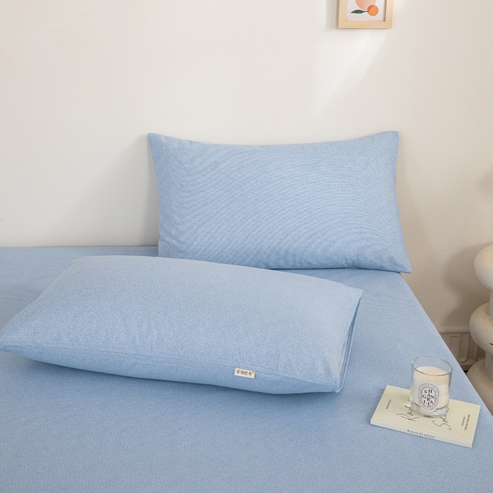 91家纺网 家纺一手货源 找家纺 鸣升 新款舒适透气100%全棉老粗布枕套 墨子（兰）