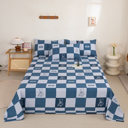 91家纺网 家纺一手货源 找家纺 （总）鸣升 新款舒适透气100%全棉老粗布床单