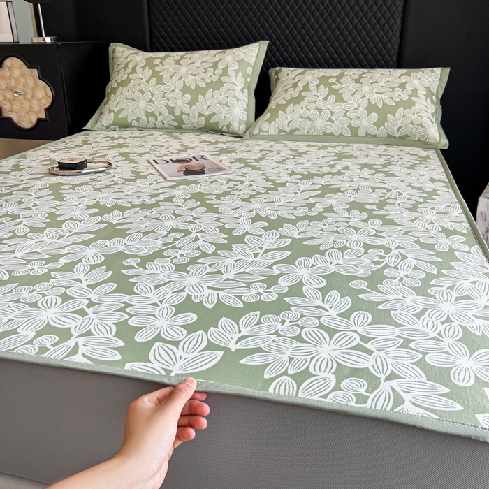 91家纺网 家纺一手货源 找家纺 慕尚家纺 2025新款提花席床笠款 床笠-五瓣花