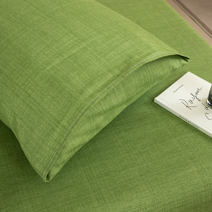 91家纺网 家纺一手货源 找家纺 鸣升 新款舒适透气100%全棉老粗布枕套 樱花-绿