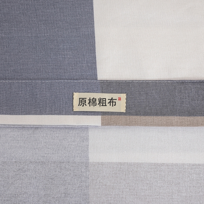 91家纺网 家纺一手货源 找家纺 鸣升 新款舒适透气100%全棉老粗布床单 蓝大格