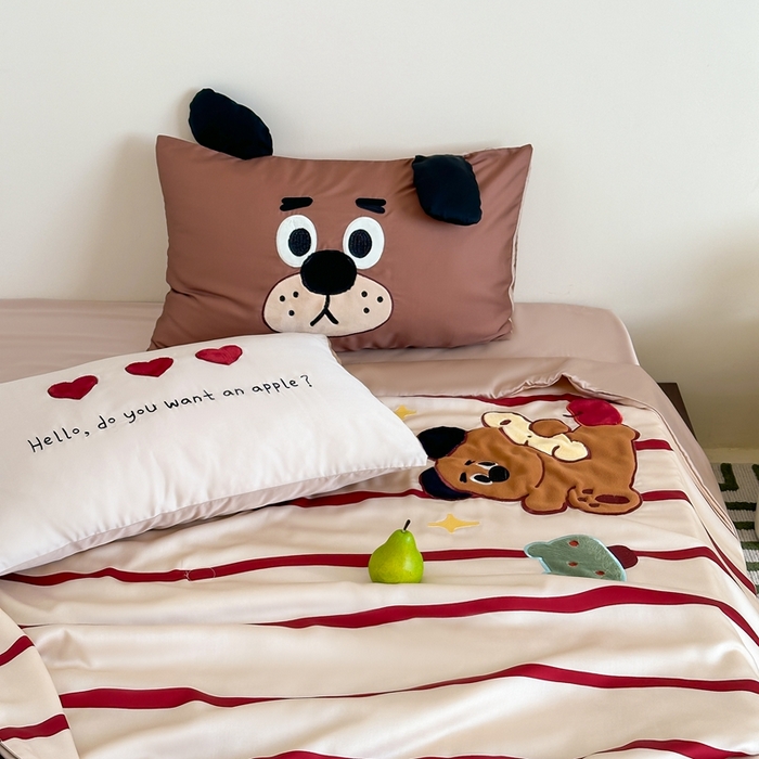 91家纺网 家纺一手货源 找家纺 黛舒家居 2024新款天丝条纹夏被款 面包熊