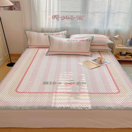 91家纺网 家纺一手货源 找家纺 顾里家纺 2024 新款凉豆豆印花席 樱桃小姐