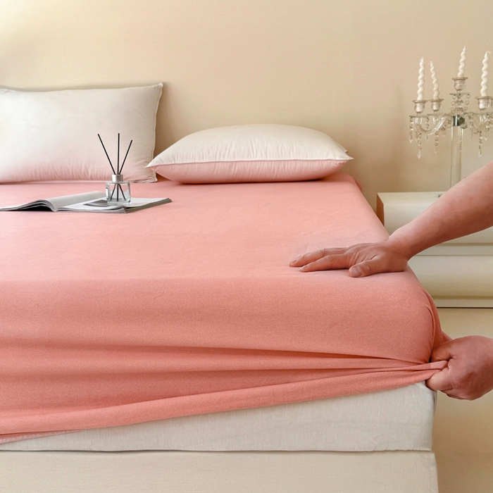 91家纺网 家纺一手货源 找家纺 艾迪尚家纺 2025新款纯色生态磨毛绣花单床笠 艾薇儿-玉色