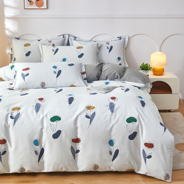 91家纺网 家纺一手货源 找家纺 雲归梦 2024新款全棉活性13372印花四件套 乐薇 灰