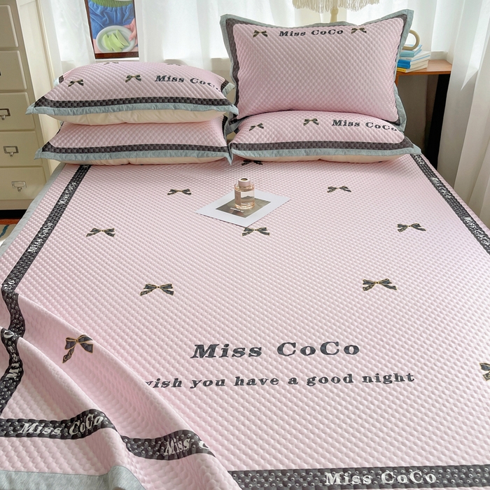 91家纺网 家纺一手货源 找家纺 顾里家纺 2024 新款凉豆豆印花席 少女蝴蝶结