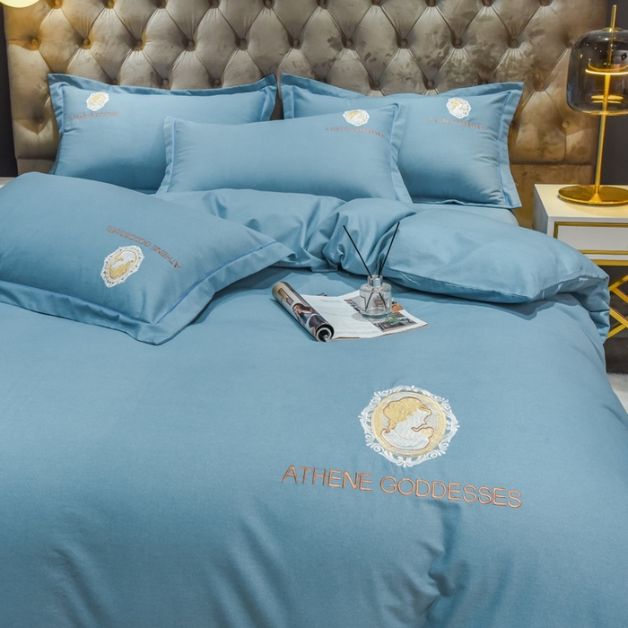 91家纺网 家纺一手货源 找家纺 （总）艾迪尚家纺 2025新款纯色生态磨毛绣花四件套