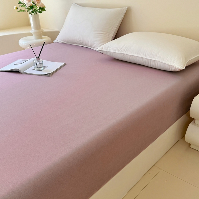 91家纺网 家纺一手货源 找家纺 艾迪尚家纺 2025新款纯色生态磨毛绣花单床笠 麋鹿-豆沙