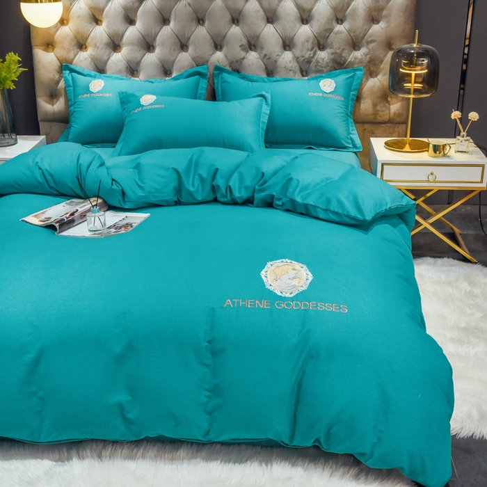 91家纺网 家纺一手货源 找家纺 艾迪尚家纺 2025新款纯色生态磨毛绣花四件套 艾薇儿-复古兰