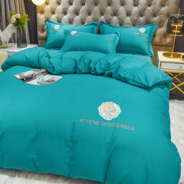 91家纺网 家纺一手货源 找家纺 艾迪尚家纺 2025新款纯色生态磨毛绣花单床笠 艾薇儿-复古兰