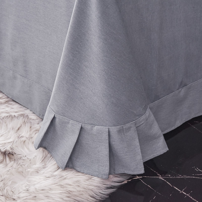 91家纺网 家纺一手货源 找家纺 艾迪尚家纺 2025新款纯色生态磨毛绣花单床单 幸福树-浅灰