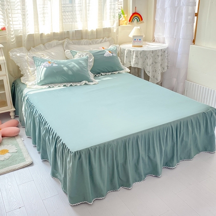 91家纺网 家纺一手货源 找家纺 （总）花香四季家纺 2025新款纯棉蕾丝单床裙