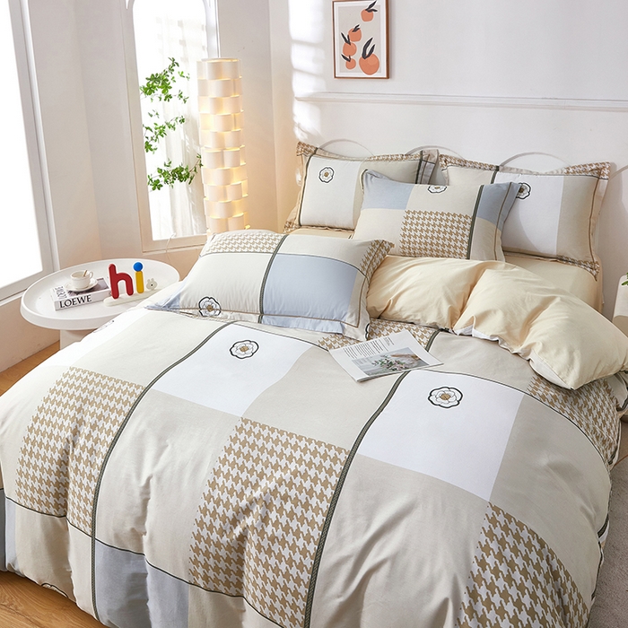 91家纺网 家纺一手货源 找家纺 雲归梦 2024新款全棉活性13372印花四件套 清筱 咖