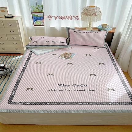 91家纺网 家纺一手货源 找家纺 顾里家纺 2024 新款凉豆豆印花席 少女蝴蝶结