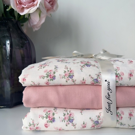 91家纺网 家纺一手货源 找家纺 （总）麦伦家居 2024春夏新品全棉有氧双层纱印花系列四件套（叠拍图）