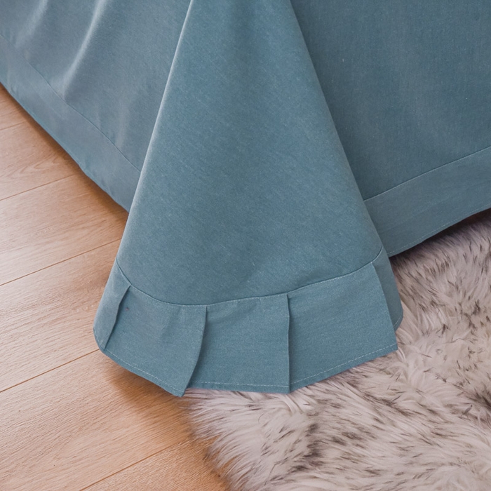 91家纺网 家纺一手货源 找家纺 艾迪尚家纺 2025新款纯色生态磨毛绣花单床单 蝶恋花-天蓝