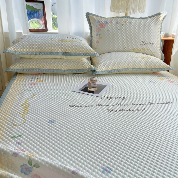 91家纺网 家纺一手货源 找家纺 顾里家纺 2024 新款凉豆豆印花席 春暖花开