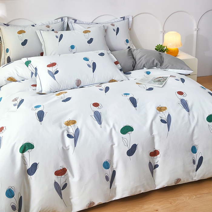 91家纺网 家纺一手货源 找家纺 雲归梦 2024新款全棉活性13372印花四件套 乐薇 灰