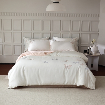 91家纺网 家纺一手货源 找家纺 （总）花时间2024春夏新‬品A类60S天丝棉柔舒四件套系列-蝶舞