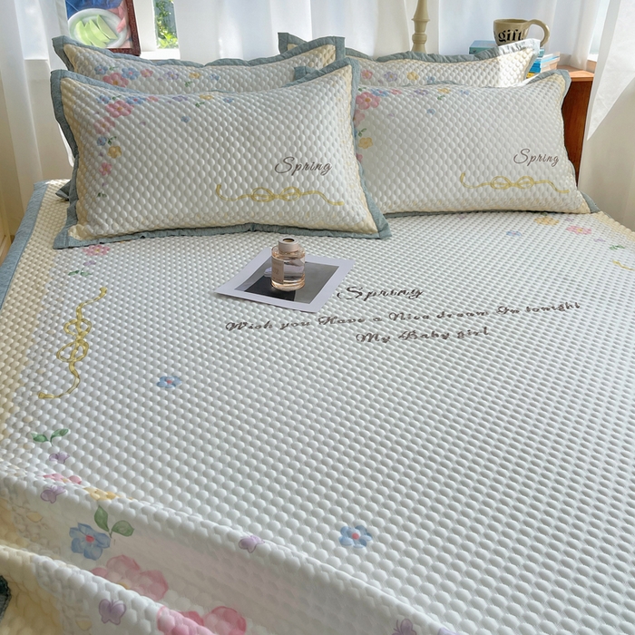 91家纺网 家纺一手货源 找家纺 顾里家纺 2024 新款凉豆豆印花席 春暖花开