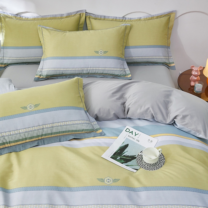 91家纺网 家纺一手货源 找家纺 雲归梦 2024新款全棉活性13372印花四件套 迷克 绿