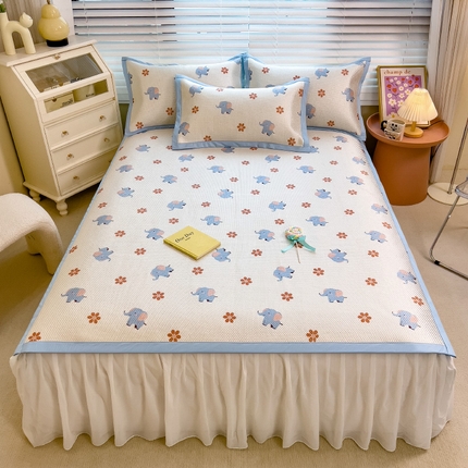 布卢姆床垫 新款A类数码印花冰藤席夏凉席--床席款 小飞象