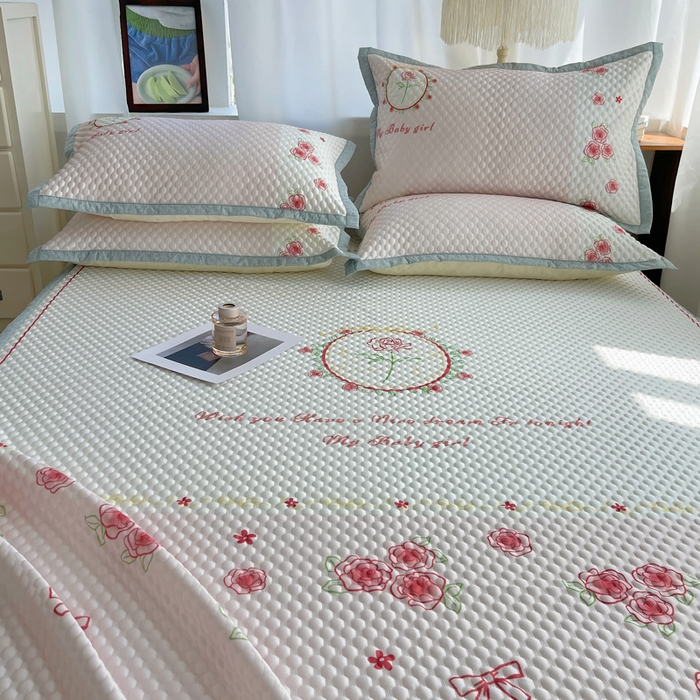 91家纺网 家纺一手货源 找家纺 顾里家纺 2024 新款凉豆豆印花席 情人玫瑰