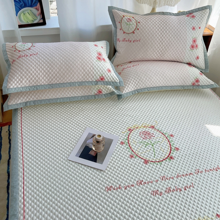 91家纺网 家纺一手货源 找家纺 顾里家纺 2024 新款凉豆豆印花席 情人玫瑰